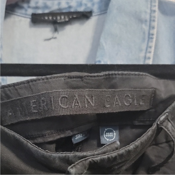 AE Black Stovepipe Cargo Pants - Picture 4 of 6